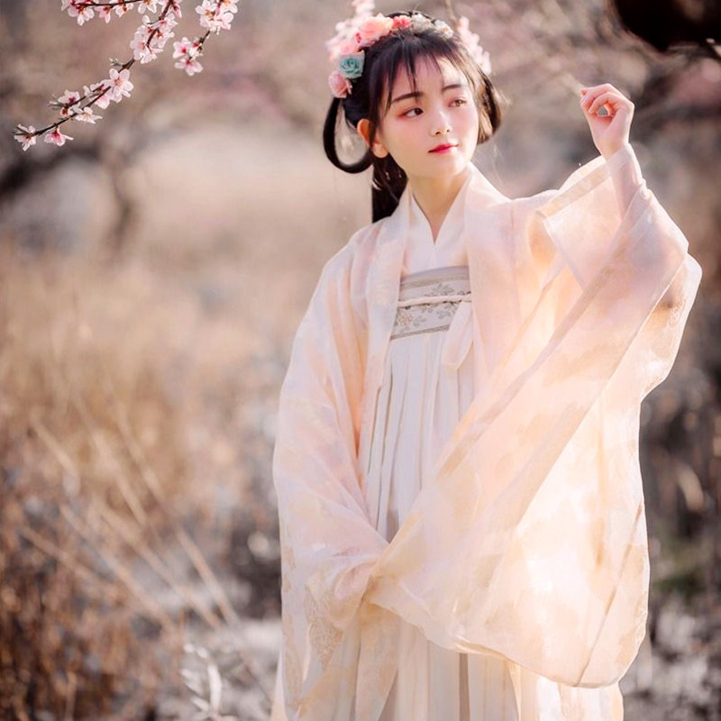 荣姬魏晋风改良汉服女秋季仙女中国风原创超仙古装齐胸襦裙套装秋