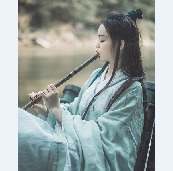 清平调魏晋风交领学生广袖流仙裙