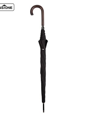 Greenstone英伦绅士长柄伞商务复古自动弯柄直杆伞木质双人雨伞