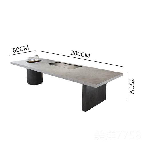 高档侘寂风实木茶桌组合大板家泡茶桌简约现代高级台感时用尚泡茶