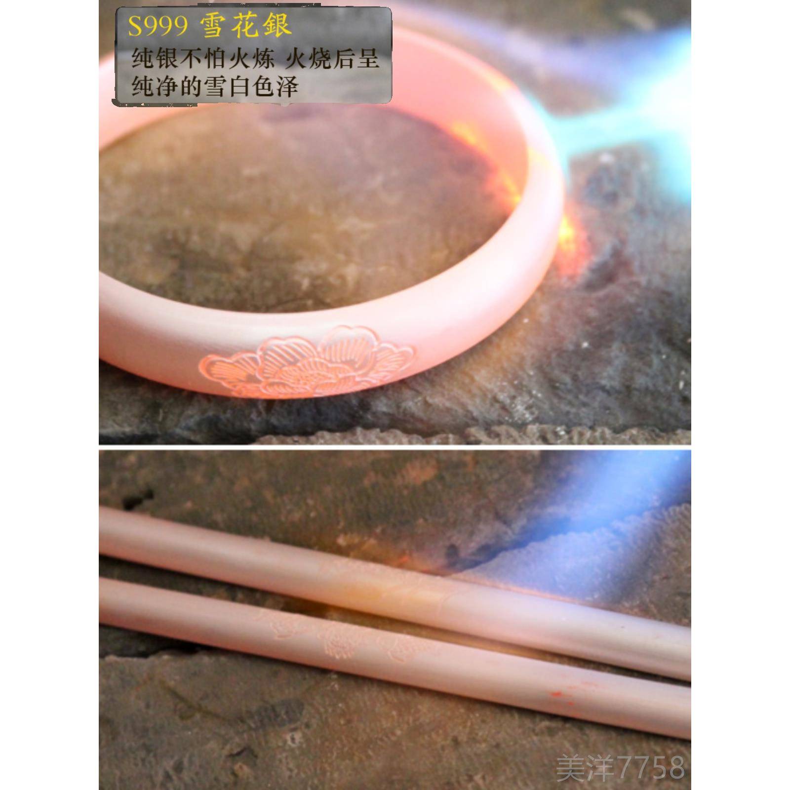 高档工定制9手99足银手镯女银实覆心开口古银饰妈妈款贵妃古法镯