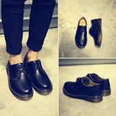 系透气皮英鞋 高档小日春季 男大头鞋 伦圆头皮鞋 潮男 复古马丁休闲鞋