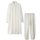 改良对角太极服男女汉代道袍 长袖 高档襟武当山极服太女式 中新雅式