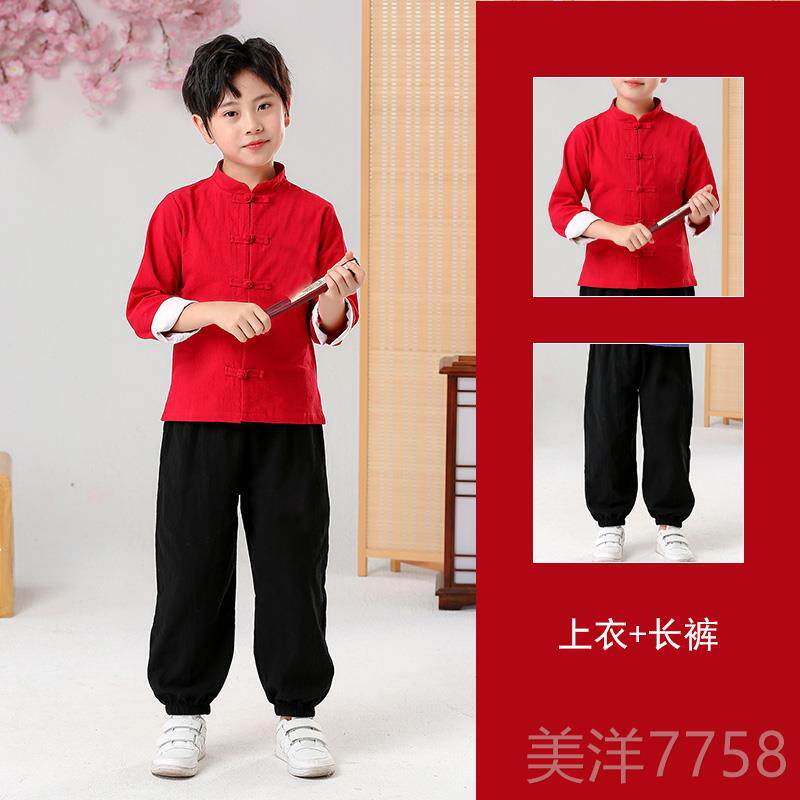 高档少中国说演出童服小儿学生民国风朗诵年汉服男女童合唱表演服