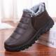老年人冬季 高档老北京鞋 老人冬加绒保秋暖拉链款 高帮棉鞋 雪 布男款