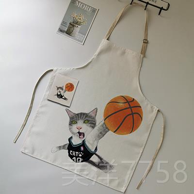 高档卡培通猫咪围裙 厨房做饭防油罩衣奶茶务工烘宠物店员作服家