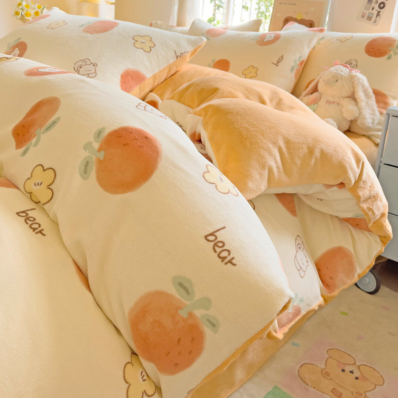 高克重牛奶绒床上四件套冬季加绒床单被套罩珊瑚床品加厚刺绣A类,床上用品,床品套件/四件套/多件套,淘宝优惠券,粉丝福利购,淘宝优惠卷