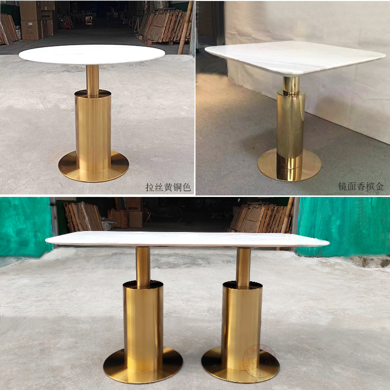 意式轻奢大理石洽谈桌不锈钢创意简约咖啡厅酒店售楼处会客桌圆桌|msdalam kategori perabot kediaman, of Tables, meja makan - dari Buy2taobao.com untuk memberikan perkhidmatan ejen Taobao profesional membeli