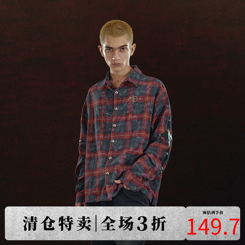 DICETINY贴皮格子衬衫