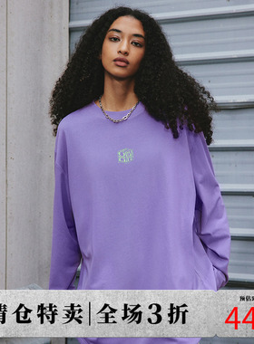 DICETINY 基础logo印花长袖T恤美式街头男女春秋宽松国潮牌打底衫