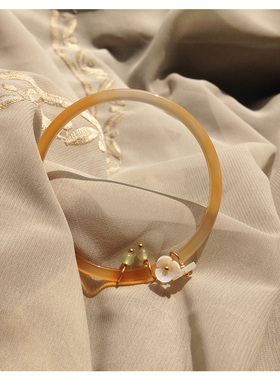 汉服配饰可爱白蝶贝古典风玉镯