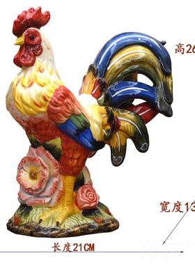 高档方陶瓷鸡摆亚件家居肖饰品客厅装饰玄关桌面礼品新居生鸡酒庭