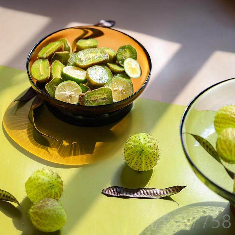 高档现代简约创意拼色玻璃果盘面零客盘厅茶几样板房收纳桌装饰食,餐饮具,果盆/果盘/果篮,淘宝优惠券,粉丝福利购,淘宝优惠卷