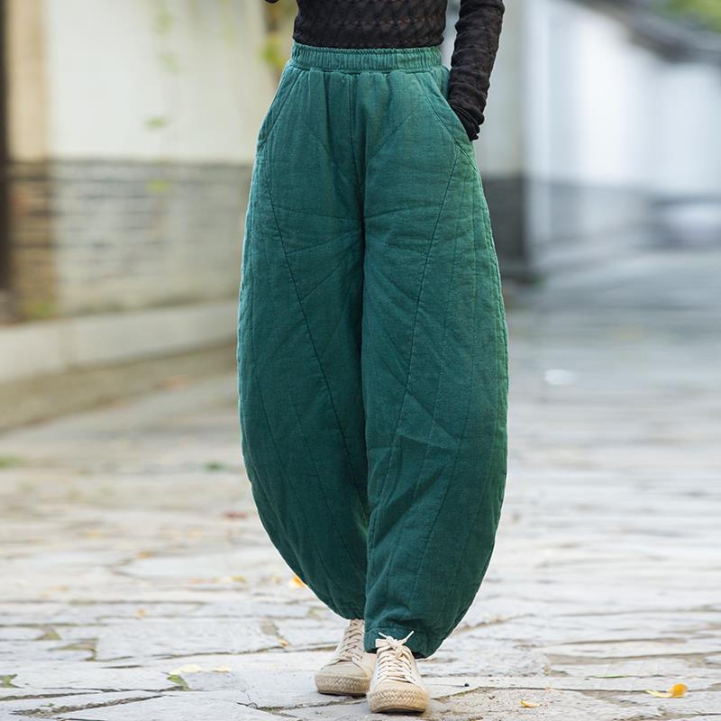 高档秋冬加厚练裤裤太极裤棉中功国风中太极服女式棉麻练功服装女图片