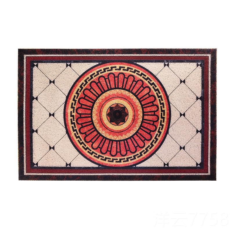 高档大理石地砖花丝地圈毯纹 花防滑地入户垫 进门地垫 蹭土垫室