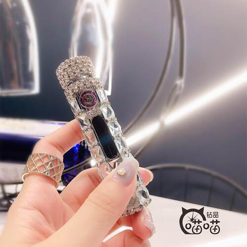 高档新款创电弧双打火机便携 us充电防风长圆b条感应点烟器个性意