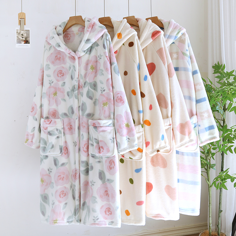 法兰绒女柔软舒适简约大方