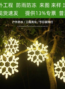led节日彩灯户外防水圣诞节雪花灯春节酒店商场亮化挂树上装饰灯
