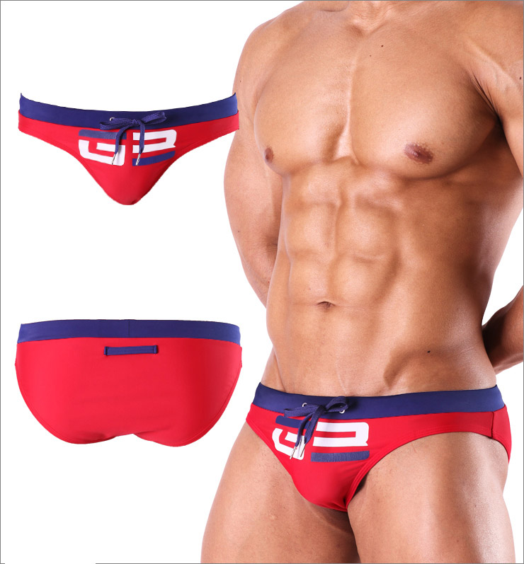 男士低腰三角泳裤男生锦纶裤贴身修身性感时尚游泳个性型男沙滩