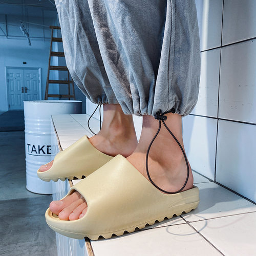 大码2022年夏季新款潮流拖鞋椰子侃爷厚底款情侣款踩屎感拖鞋