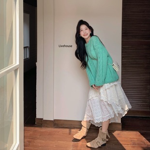 陈六六CHENLIULIU 氛围感慵懒针织毛衣不规则半身裙 海岛热恋