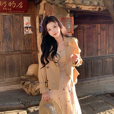 陈六六CHENLIULIU【春日悸动】时髦百搭气质松弛宽松短款风衣外套