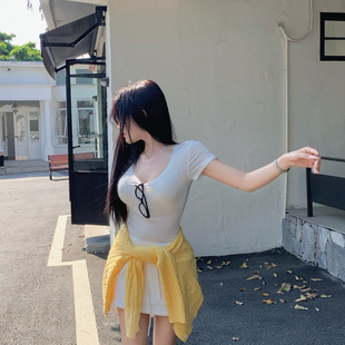 上衣 舒适亲肤透感轻薄百搭短袖 陈六六CHENLIULIU 蚕丝冰透丝