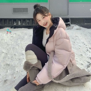 拼色90白鸭绒羽绒服外套 本期必入 陈六六CHENLIULIU 双面可穿