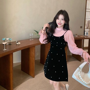 陈六六CHENLIULIU【节日气氛心动款】必入款精致丝绒吊带连衣裙