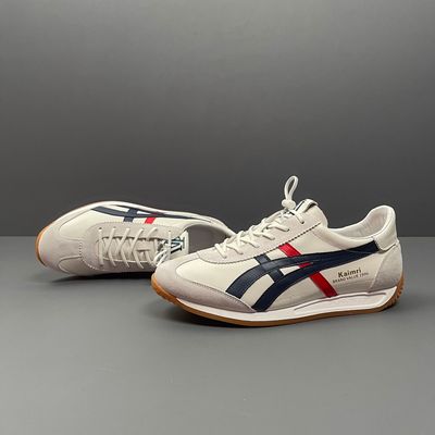 头层牛皮德训鞋真皮男鞋夏季阿甘鞋华夫休闲运动男士板鞋鞋子透气