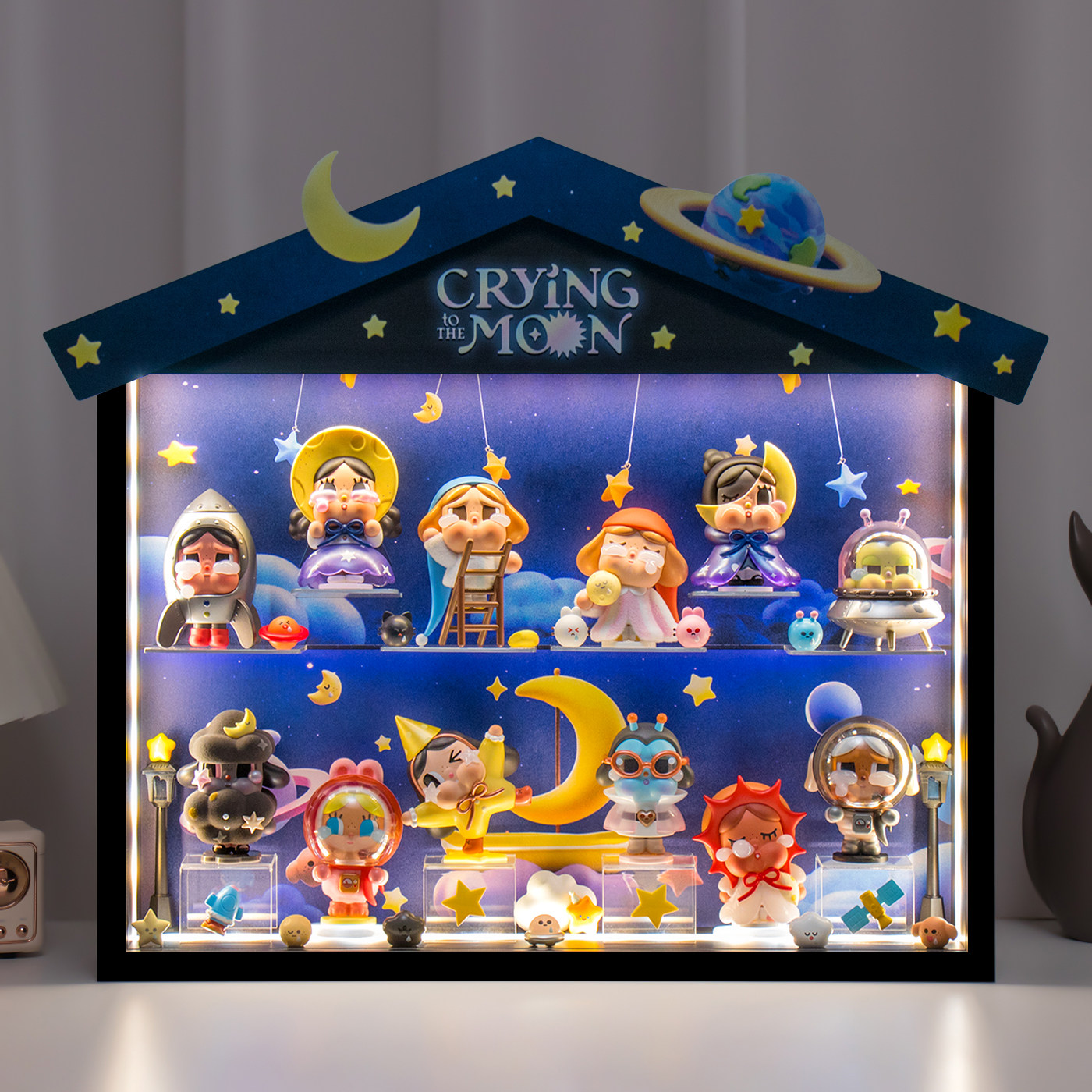 适用POPMART泡泡玛特哭娃CRYBABY出走的月亮系列盲盒场景展示盒,模玩/动漫/周边/娃圈三坑/桌游,盲盒场景道具娃屋,淘宝优惠券,粉丝福利购,淘宝优惠卷