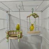 鹦鹉挂链圆木围栏秋千吊床吊桥虎皮牡丹文鸟攀爬解闷玩具鸟笼造景