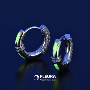 钛钢锆石耳饰 2025新款小众高级耳环男款夜光耳饰耳环单只痞帅时