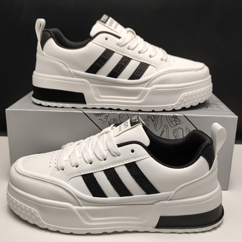 皮面低帮这个韩版男鞋2026新款时尚潮流百搭网红运动鞋系带小白鞋,流行男鞋,休闲板鞋,淘宝优惠券,粉丝福利购,淘宝优惠卷