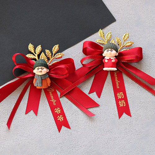 结婚胸花爷爷奶奶卡通玩偶手办