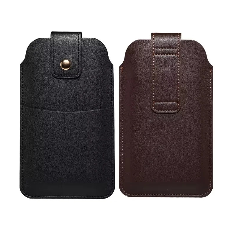 超薄竖款手机包磁扣可插卡挂腰