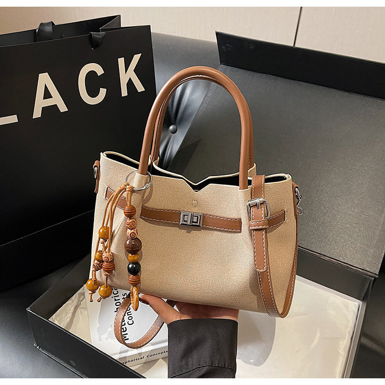 2026时尚新款子母单肩包麂皮绒磨砂手提包复古小众高颜值托特包