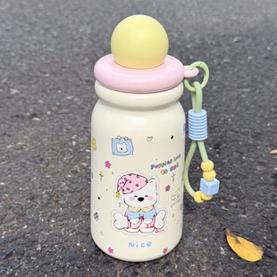 秋冬新款 保温杯高颜值可爱316不锈钢杯子学生卡通吸管水杯ins