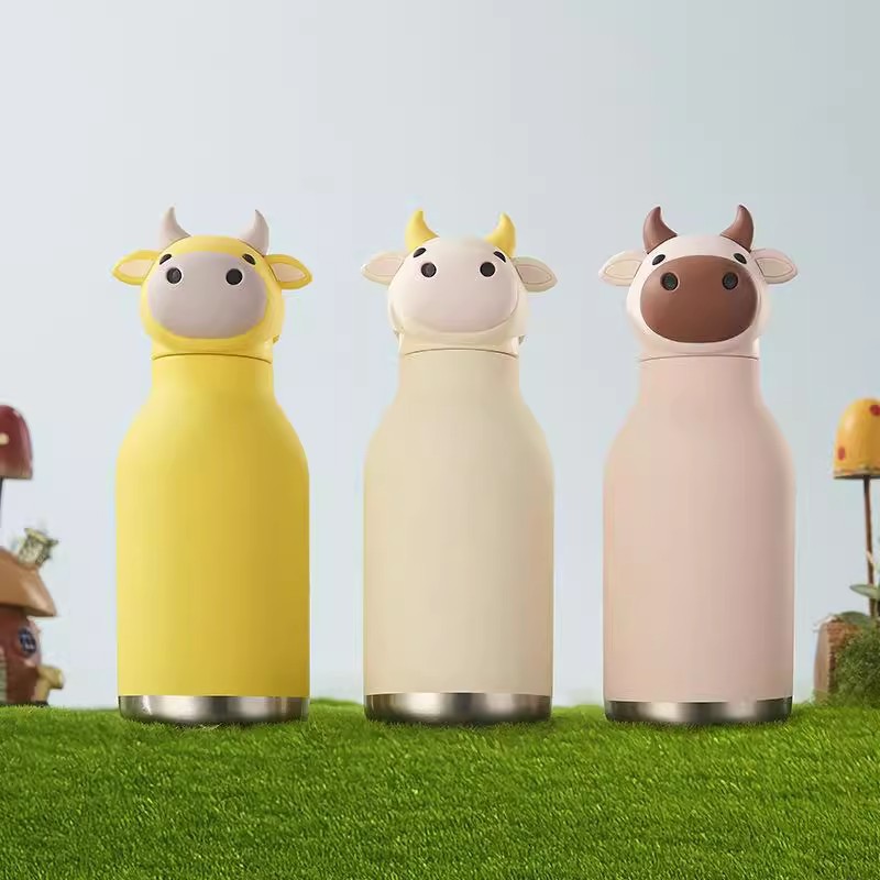 新款儿童保温杯女生高颜值水杯可爱简约吸管杯学生上学不锈钢水壶