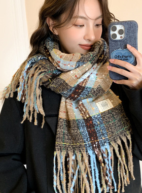 新款韩版平价情侣温暖小众氛围厂家直销百搭秋冬网红围脖围巾披肩