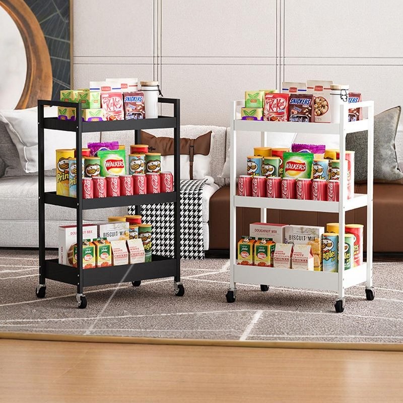 厨房蔬菜收纳架推车旋转置物架卫生间小推车落地多层卫生间收纳架