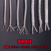 纯铜透明圆线水晶灯吊灯筒灯射灯耐高温电源线二芯三芯四芯五芯线