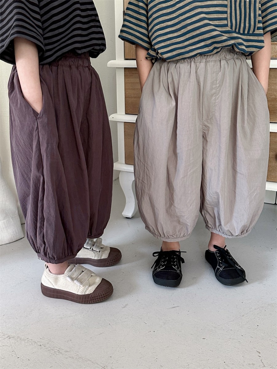 2025夏季新款男童女童棉麻灯笼裤女宝宝宽松九分裤防蚊裤儿童裤子图片