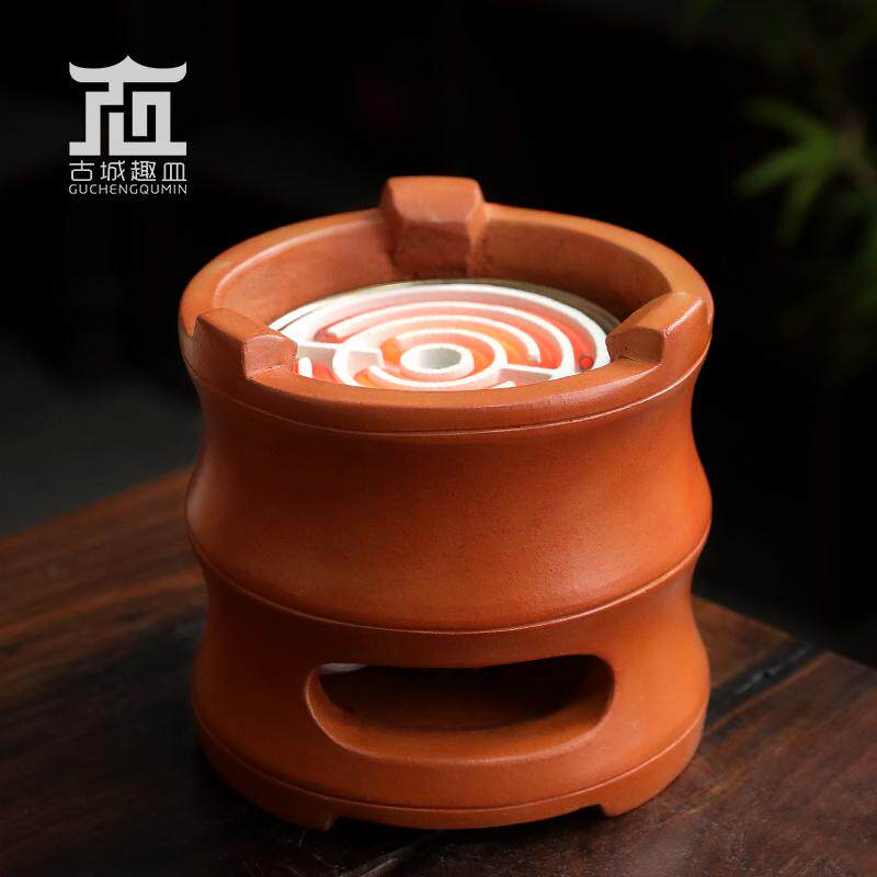手工红泥竹节电热水烧水煮茶炉
