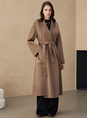 黄渝湘羊绒大衣浴袍CEID大衣羊绒大衣女经典浴袍欧版山羊绒外套女