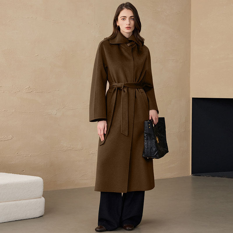 赫本风外套山羊绒毛呢大衣双面呢大衣女通勤长款毛呢2025秋冬大衣,女装/女士精品,羊绒衫,淘宝优惠券,粉丝福利购,淘宝优惠卷