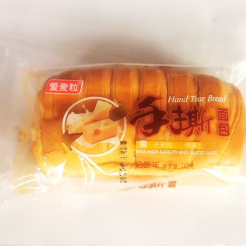 爱麦粒手撕面包奶酪味红豆味吐司学生早餐办公室下午110g*5袋