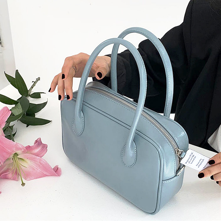 韩系蜡感小众手提斜挎女包