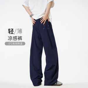 B347-1-W213-P35-59 夏季男士冰丝裤宽松休闲裤 聚酯纤维图片
