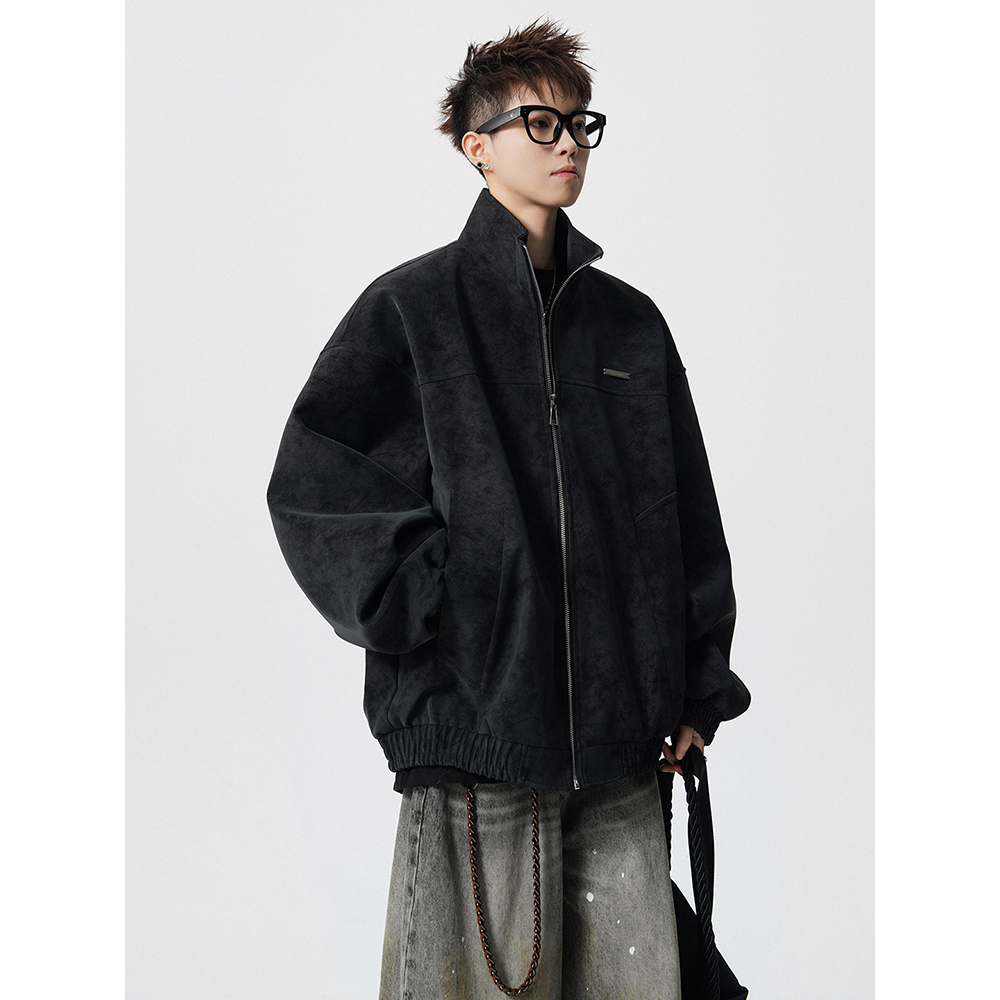 B347-W2709-特P58-128秋季手工定标立领皮夹克，男装夹克，电商B347(原C409)
